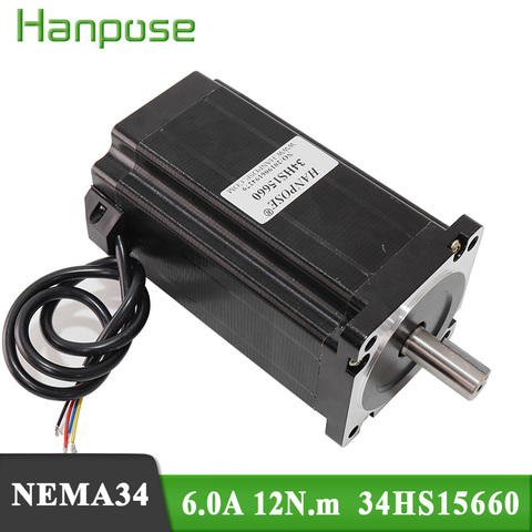 Nema34  CNC milling machine accessories 86 stepper motor 156mm 6A 12N.m 34HS15660  14mm  stepping motor for CNC 3D printer ► Photo 1/6