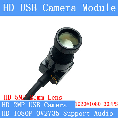 5MP 25mm Lens 1080P Full HD USB Camera Module 30fps High Speed Mini CCTV OTG UVC USB Webcam Microphone for Android Windows ► Photo 1/6