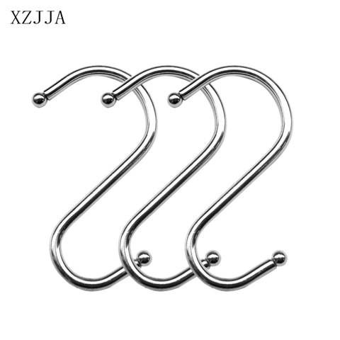 XZJJA 2-8Pcs Metal S Shaped Hooks Kitchen Bathroom Accessoires Hanging Storage Racks Key Hanger Sundries Organizer Butcher Hooks ► Photo 1/6