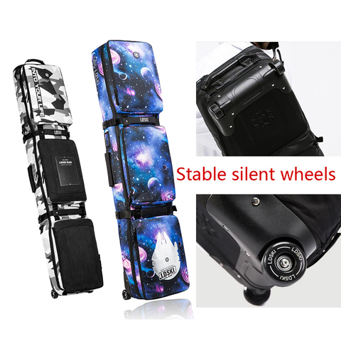 138/148/158/168/178/188cm  Skis or Snowboard Bag  With Wheels \ Snowboard protecting backpacks \ Large Waterproof Wearable a5338 ► Photo 1/6