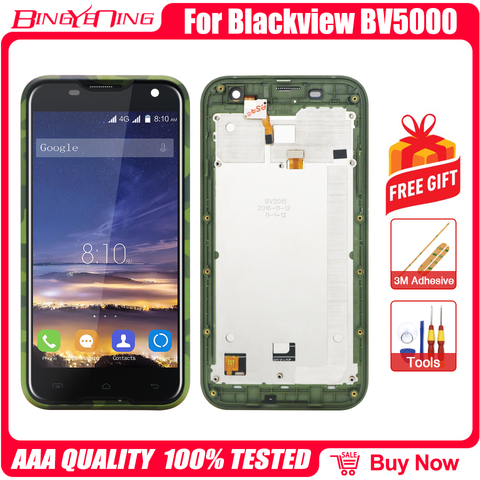 New High Quality For Blackview BV5000 LCD&Touch screen Digitizer with frame display module Repair Replacement Accessories Parts ► Photo 1/4