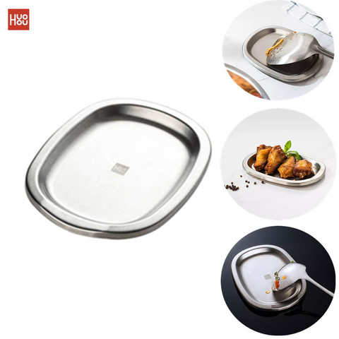 Huohou 304 Stainless Steel Spoon Pad Safe Durable Anti-corrosion Mat Non-slip Cutlery Container Easy To Clean For Food Kitchen ► Photo 1/6