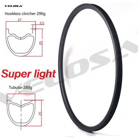 T800 light weight 280g,700C road disc brake carbon rim for cyclocross,gravel,MTB XC tubular/tubeless carbon rims,27mm width ► Photo 1/5