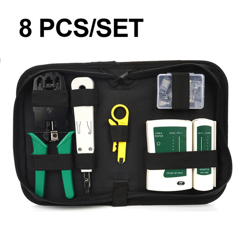 LUBAN Network Ethernet Cable Tester RJ45 Kit RJ45 Crimper Crimping Tool Punch Down RJ11 Cat5 Cat6 Wire Line Detector 8P8C RJ4 ► Photo 1/6