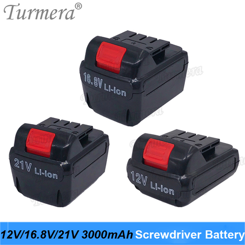 Turmera 12V 16.8V 21V 3000mAh Screwdriver Battery Electric Drill Battery Cordless Screwdriver Charger Battery For Power Tool Use ► Photo 1/6