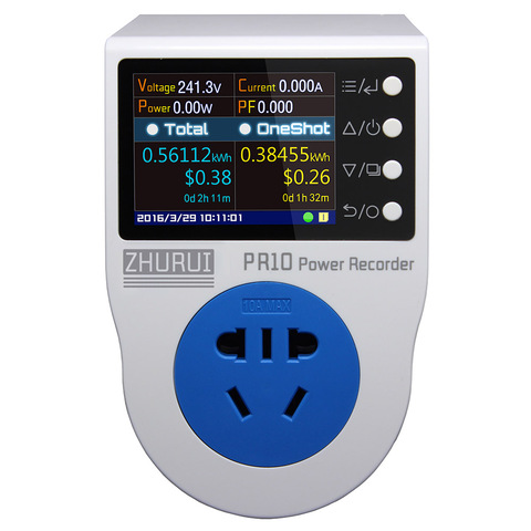 ZHURUI PR10-A AU 10A power meter plug /power monitor / energy meter socket / can measure/ alarm/ timing/ 0.1~2500w ► Photo 1/6