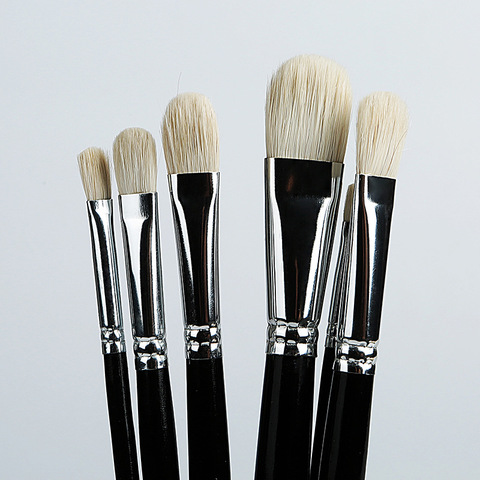 6pcs Art brush Round Pointed Painting Brush Oil Paint Wool Hair Water Color Acrylics Brush Pen pincel para pintura Art Supplies ► Photo 1/5