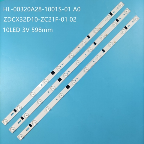 3 PCS LED Backlight strip For H32B3100E CX315DLEDM 303CX320035 180.DT0-32D700-0H HL-00320A28-1001S-01 A0 ZDCX32D10-ZC21F-01 02 ► Photo 1/6