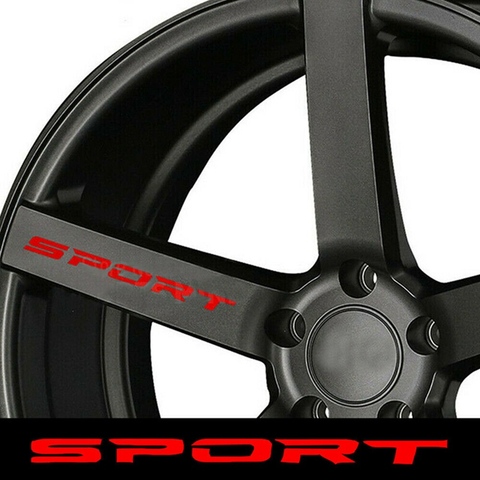 New 4 Pcs Car Sticker Sports Font Car Body Sticker Auto Door Rims Wheel Hub Racing Decal Exterior Accessories Auto Products ► Photo 1/6