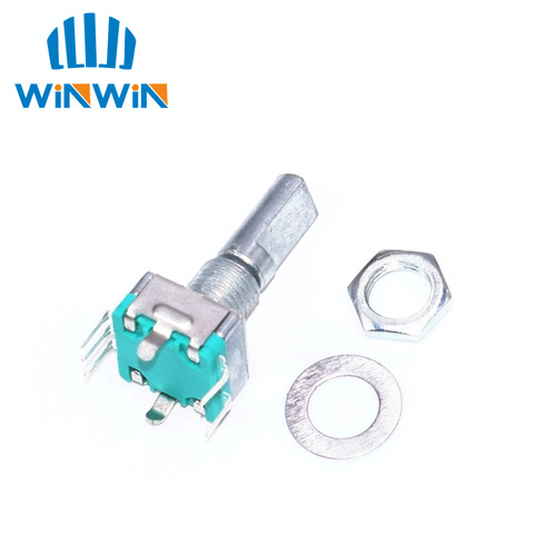 10pcs Rotary encoder,code switch/EC11/ audio digital potentiometer,with switch,5Pin, handle length 20mm ► Photo 1/1