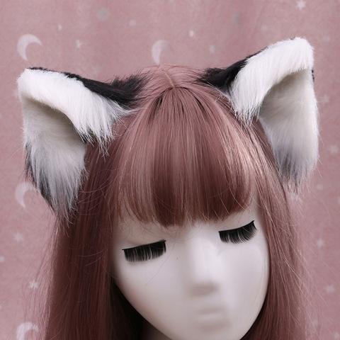 Sweet Lovely Furry Animal Beast Ears Hair Clips Anime Lolita Wolf Cat Cosplay Plush Hairpins Halloween Party Costume ► Photo 1/6