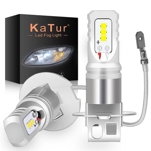 Katur 2pcs H3 Super Led Bulbs 80w Auto lights car led bulbs Car Light Source DC 12V-24V 6500K White Fog Lamp Car Headlight ► Photo 1/6