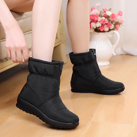 Winter Women Shoes Plush Warm Women Boots Winter Ankle Boots Female Non-slip Snow Boots Women Flats Booties Women's Boots ► Photo 1/6