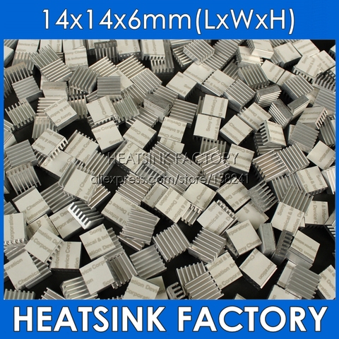 10pcs 14x14x6mm Ram Heatsink Chipset Aluminum Heatsink With Thermal Conductive Tape ► Photo 1/6