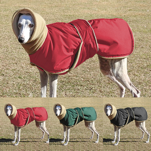 Winter Warm Dog Clothes Waterproof Thick Dog Jacket Clothing Red Black Dog Coat with Leash Hole for Medium Large Dogs Greyhound ► Photo 1/6