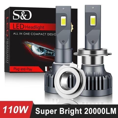 Super Bright 20000LM Car Headlights H7 LED Canbus H4 LED H1 H8 H11 H3 HB3 9005 HB4 9006 LED Auto Lights Bulb 110W Lamp 6500K ► Photo 1/6