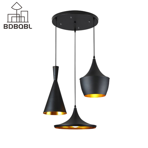 BDBQBL 3 Pieces/Set Vintage Pendant Lights LOFT Lamp Music Nordic Pendant Lamp Suspension Luminaire Home Industrial Lighting ► Photo 1/6