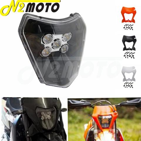 Motocross Enduro EXC LED Headlight Headlamp Mask Cover Guard For HUSQVARNA FC FE TC TE TX FX 125 250 250 300 350 450 2014-2022 ► Photo 1/6