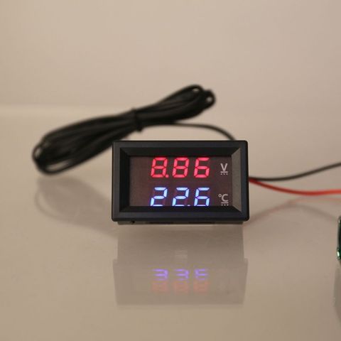 12V/24V LED Display Car Voltage & Water Temperature Gauge Voltmeter Thermometer R2LC ► Photo 1/5