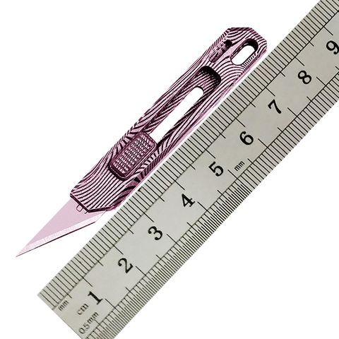 NAITHAWK TO Mini Damascus/Titanium Cutter Utility Knife Titanium Handle Japan OLFA Blade Paper Cutting Office Lady EDC ► Photo 1/6