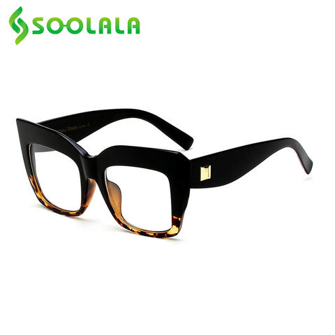 SOOLALA Oversized Square Reading Glasses Women Eyeglasses Frame 2022 New Presbyopic Reader Glasses +1.0 1.25 1.5 1.75 to 4.0 ► Photo 1/6