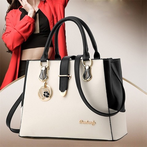 Women Handbag Patchwork Shoulder Messenger Office Work PU Leather Women Bag Ladies Luxury Handbag Vintage Large Shoulder Bag ► Photo 1/6