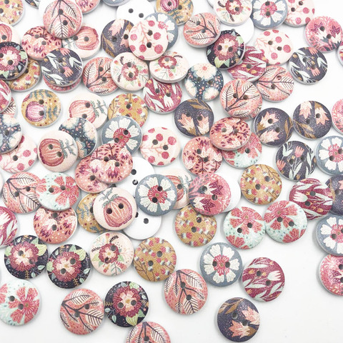 100PCs 2 Holes Mixed Flower Buttons for Needlework Craft Scrapbooking DIY Sewing Decorative Children's Button Clothing WB662 ► Photo 1/1
