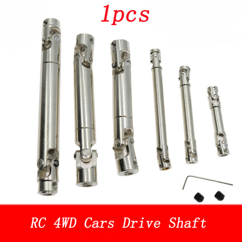 1PCS Telescopic Drive Shaft Universal Joint Transmission Shafts Cardan Shaft w/Spline Coupling for RC 4WD Crawler Military Car ► Photo 1/5