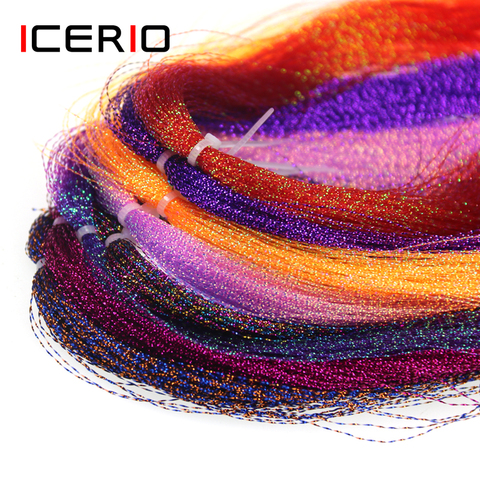 ICERIO 4packs Krystal Flash Spiraled Strand Flashabou Holographic Tinsel Fly Tying Jig Hook Lure Fishing Crystal Fiber Material ► Photo 1/6