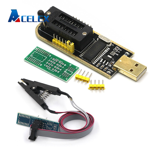 CH341 24 25 Series EEPROM Flash BIOS USB Programmer Module + SOIC8 SOP8 Test Clip For EEPROM 93CXX / 25CXX / 24CXX ► Photo 1/6