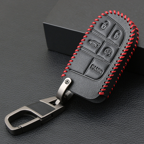 Leather Remote Smart Key Cover Fob Case Shell For Dodge Journey Charger for Jeep Renegade Grand Cherokee for Chrysler 200 300 ► Photo 1/6