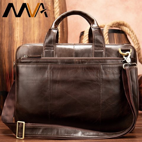 WESTAL Briefcase Male Messenger Bag Men's Genuine Leather Bag for Document Men Shoulder Travel Handbags Satchel Laptop 14 Inch ► Photo 1/6