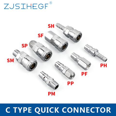 C Type Quick Connector SP/SF/SH/SM/PP/PF/PH/PM Pneumatic Fitting 20 30 40 Inch High Pressure Coupling ► Photo 1/6