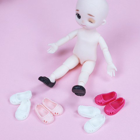 New 4 Pairs High Quality Shoes for 16cm BJD Dolls Stand Other Accessories General-Purpose for 1/8 Doll Body PVC Shoes ► Photo 1/6
