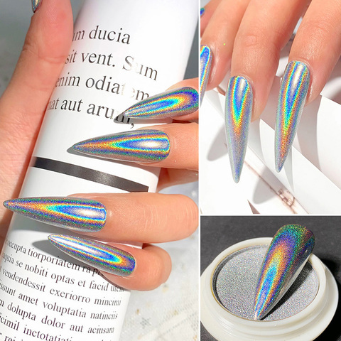 2022 Hot Holographics Nail Powders Mirror Bubble Nail Glitters Dust Decorations For Nail Art Chrome Pigment DIY Accessories ► Photo 1/6