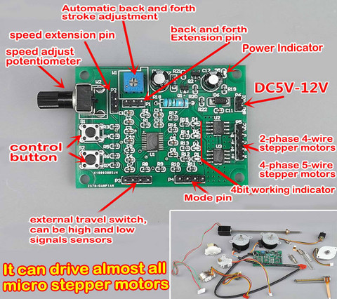 Multi-function Micro Stepper Motor Drive Board Speed Controller Board Module Switch 2-phase 4-wire 4-phase 5-wire Deceleration ► Photo 1/6