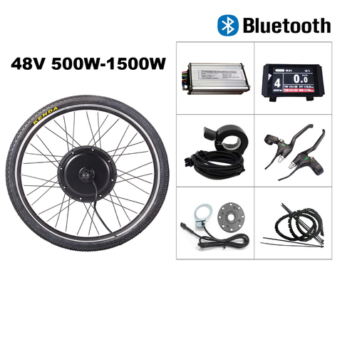 Regenerative braking bluetooth controller electric bike complete kit 500W 1000W 1500W MTB bicycle disc and V brake ebike kit 48V ► Photo 1/6