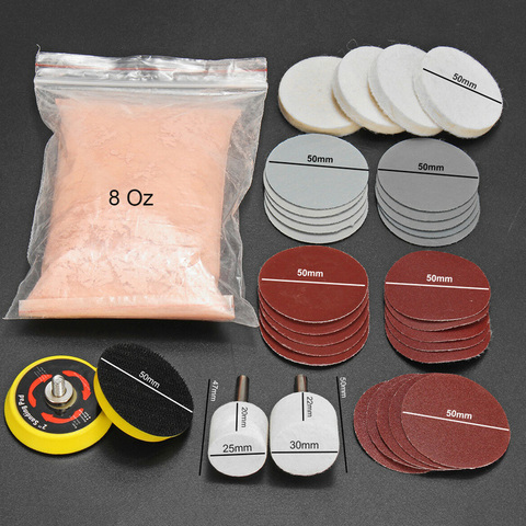 Newly 34pcs/Set Deep Scratch Remover Car Glass Polishing Kit Cerium Oxide Powder Sanding Disc ► Photo 1/6