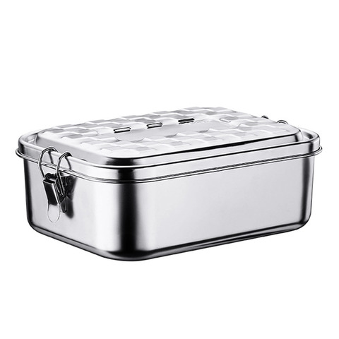 New Lunch Box 304 Top Grade Stainless Steel Silicone Seal Ring Leakproof Bento Box 1000/1400/1900ml Snacks Containers ► Photo 1/6