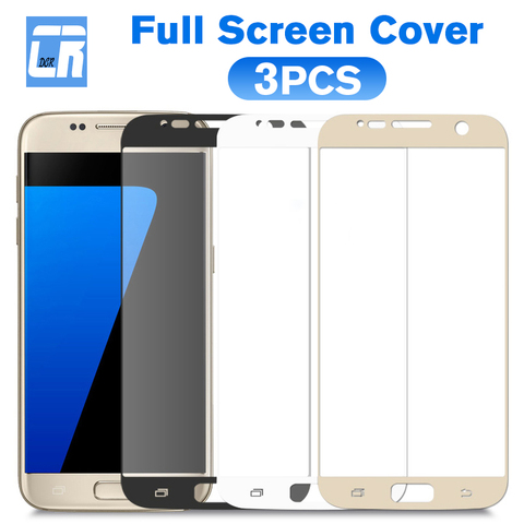 3Pcs Full Cover Screen Protector Tempered Glass for Samsung Galaxy A3 A5 A7 J7 J3 J5 2016 2017 C5 J3 J5 J7 Prime Protective film ► Photo 1/6