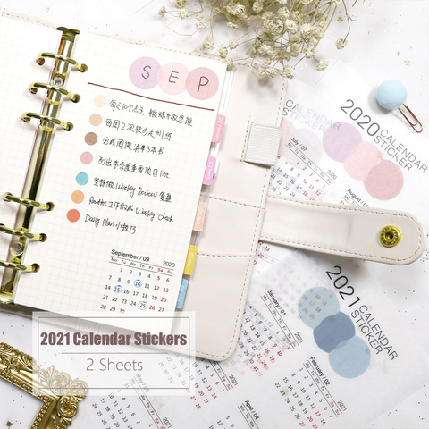 MyPretties 2 Sheets/Set 2022 Calendar Stickers Functional Planner Stickers Monthly Schedule Mark Agenda Stationery Stickers ► Photo 1/5