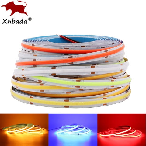 COB LED Strip Light High Density Flexible FOB 384/528 LEDs/m Led Lights Tape Warm/Nature/Cool White Linear Dimmable DC12V/24V ► Photo 1/6