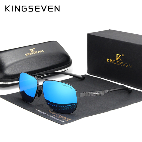 KINGSEVEN 2022 Brand Men Aluminum Sunglasses Polarized UV400 Mirror Male Sun Glasses Women For Men Oculos de sol ► Photo 1/5