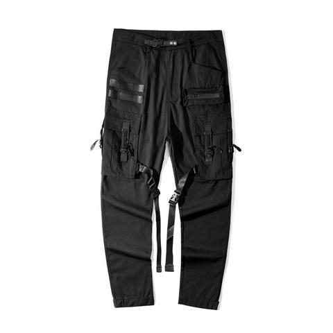 Tactical cargo-pants techwear straps ribbons multiple pockets straps darkwear streetgoth ► Photo 1/3