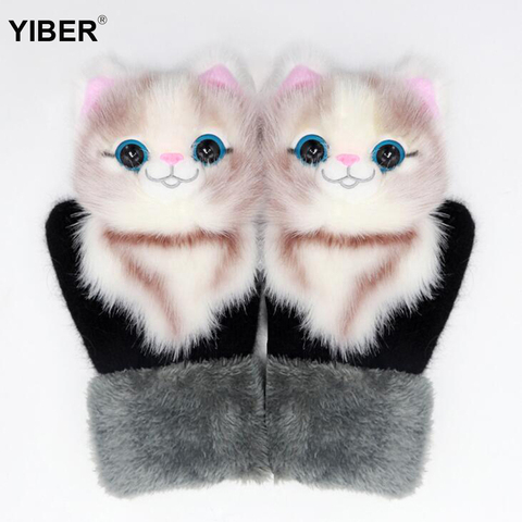 New Fashion Christmas Gifts Kids Gloves 5-15 Years Winter Warm Children's Gloves Plus Velvet Thickened Cartoon Outfit Girls Glov ► Photo 1/6