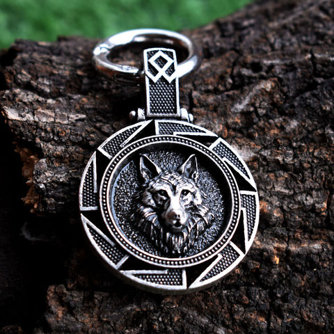 viking wolf keychain Animal Keychain Wolf Lover Gifts ► Photo 1/6