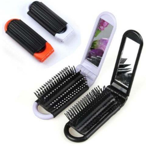 1PC Professional Travel Hair Comb Portable Folding Hair Brush With Mirror Compact Pocket Size Purse Travel Comb ► Photo 1/6
