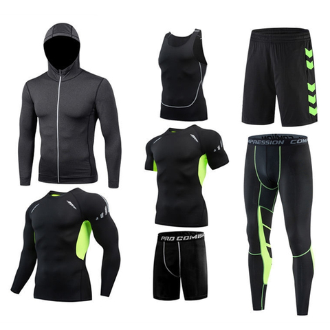 2022 Sports Suit Men's Running Sets Breathable Jogging Basketball Underwear Tights Sportswear Yoga Gym Fitness Tracksuit Clothes ► Photo 1/6