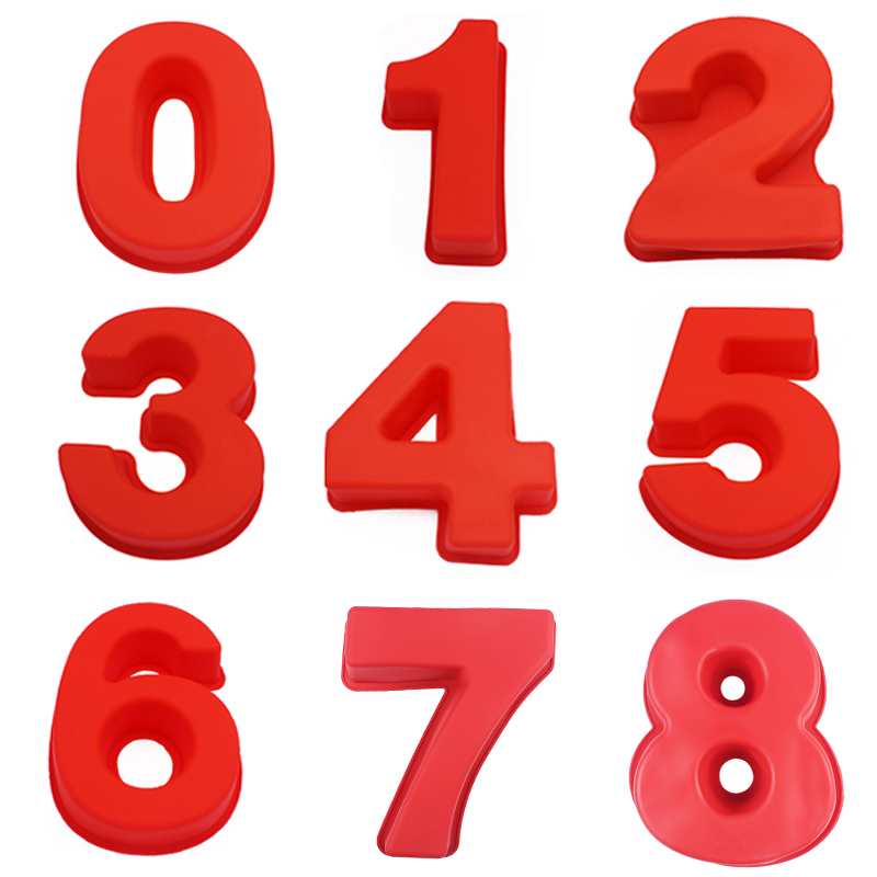 Numbers 0-9 Silicone Cake Baking Mould Anniversary Birthday Cake Making Baking 