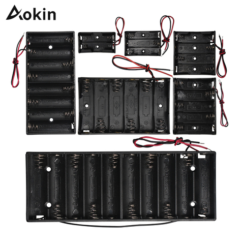 1PCS AA Size Battery Holder Case Box 2 3 4 5 6 8 10 Slot With Wire Leads No Cover&Switch Batteries Organizer Plastic Storage ► Photo 1/6